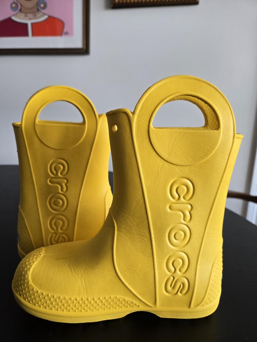 CROCS Kids Yellow "Handle It" Waterproof Rain Boots Size C13
